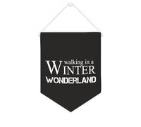 Yelolyio Bandiera da parete in tela con citazione ispiratrice che cammina in un paese delle meraviglie invernale da appendere striscione per casa ufficio decorazione 25,4 x 30,5 cm tela banner regali