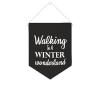 Yelolyio Bandiera da parete in tela con citazione ispiratrice che cammina in un paese delle meraviglie invernale da appendere striscione per casa ufficio decorazione 25,4 x 30,5 cm tela banner regali