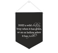 Yelolyio Bandiera da parete in tela con citazione ispiratrice che fa un asino selvaggio Bray When It Has Grass Wall Art Hanging Banner Home Office Decor 30,5 x 40,6 cm banner in tela regali di