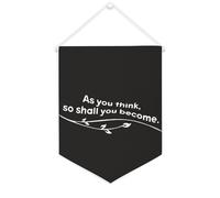 Yelolyio Bandiera da parete in tela con citazione ispiratrice come pensi, so shall you become, striscione da appendere per casa e ufficio, 30,5 x 40,6 cm, regalo di inaugurazione della casa