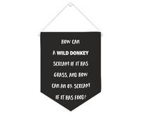 Yelolyio Bandiera da parete in tela con citazione ispiratrice come può un asino selvatico urlare se ha erba, decorazione da parete per casa e ufficio, 25,4 x 30,5 cm, striscione in tela per