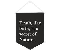 Yelolyio Bandiera da parete in tela con citazione ispiratrice con scritta "Death,like birth,is a secret of nature Wall Art Hanging Banner Home Office Decor 30,5 x 40,6 cm banner su tela regali di
