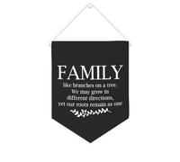 Yelolyio Bandiera da parete in tela con citazione ispiratrice con scritta "Family Like Branches on A Tree", decorazione da parete per casa e ufficio, 25,4 x 30,5 cm, idea regalo per l'inaugurazione