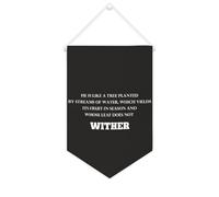 Yelolyio Bandiera da parete in tela con citazione ispiratrice con scritta in lingua inglese "He Is Like A Tree Planted by Streams of Water", decorazione per casa e ufficio, 25,4 x 38,1 cm, idea regalo