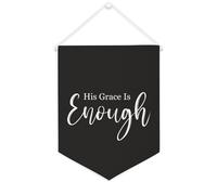 Yelolyio Bandiera da parete in tela con citazione ispiratrice con scritta in lingua inglese "His Grace Is Entro", decorazione per casa e ufficio, 30,5 x 40,6 cm, regalo per l'inaugurazione della casa