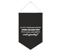 Yelolyio Bandiera da parete in tela con citazione ispiratrice con scritta in lingua inglese "Is Not Wisdom Found Among The Aged", decorazione per casa e ufficio, 25 x 38 cm, in tela, regalo per