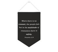 Yelolyio Bandiera da parete in tela con citazione ispiratrice con scritta in lingua inglese "Where There Is No Counselthe People Fall Wall Art Hanging Banner Home Office Decor 25,4 x 38,1 cm in tela