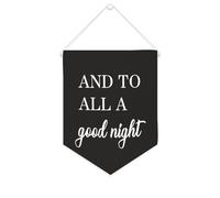 Yelolyio Bandiera da parete in tela con citazione ispiratrice e scritta in inglese "And to all a good night", decorazione per casa e ufficio, 25,4 x 30,5 cm, idea regalo per l'inaugurazione della casa