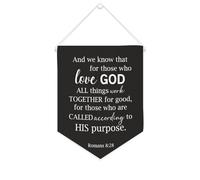 Yelolyio Bandiera da parete in tela con citazione ispiratrice e We Know That for Those Who Love God All Things Wall Art Hanging Banner Home Office Decor 25,4 x 30,5 cm tela banner regali di