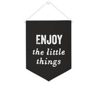 Yelolyio Bandiera da parete in tela con citazione ispiratrice Enjoy The Little Things Wall Art Hanging Banner Home Office Decor 30,5 x 40,6 cm banner in tela regali di inaugurazione della casa
