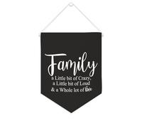 Yelolyio Bandiera da parete in tela con citazione ispiratrice "Family A Little Bit of Crazy,a Little Bit of Loud & A Whole Lot of Love", striscione da appendere per casa e ufficio, 25,4 x 30,5 cm