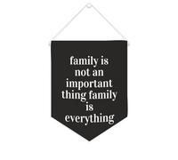 Yelolyio Bandiera da parete in tela con citazione ispiratrice "Family Is Not An Important Thing Family Is Everything", decorazione da parete per casa e ufficio, 25,4 x 30,5 cm, regalo per