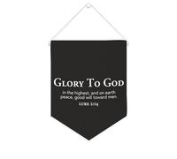 Yelolyio Bandiera da parete in tela con citazione ispiratrice Gagliardetto Glory to God in The Higheat And on Earth Wall Art Hanging Banner Home Office Decor 25,4 x 30,5 cm tela banner regali di