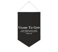 Yelolyio Bandiera da parete in tela con citazione ispiratrice Gagliardetto Glory to God in The Higheat And on Earth Wall Art Hanging Banner Home Office Decor 25 x 38 cm Tela Banner Regali di