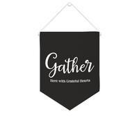 Yelolyio Bandiera da parete in tela con citazione ispiratrice Gather Here with Grateful Hearts Wall Art Hanging Banner Home Office Decor 25,4 x 30,5 cm banner in tela regali di inaugurazione della