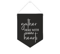 Yelolyio Bandiera da parete in tela con citazione ispiratrice Gather Here With Grateful Hearts Wall Art Hanging Banner Home Office Decor 25,4 x 30,5 cm banner in tela regali di inaugurazione della