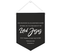 Yelolyio Bandiera da parete in tela con citazione ispiratrice Gesù Gesù Wall Art Hanging Banner Home Office Decor 30,5 x 40,6 cm Banner su tela Regali di inaugurazione della casa