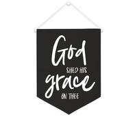 Yelolyio Bandiera da parete in tela con citazione ispiratrice God Shed His Grace on Thee Wall Art Hanging Banner Home Office Decor 30,5 x 40,6 cm Banner in tela Regali di inaugurazione della casa