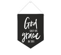 Yelolyio Bandiera da parete in tela con citazione ispiratrice God Shed His Grace on Thee Wall Art Hanging Banner Home Office Decor 25,4 x 30,5 cm Banner in tela Regali di inaugurazione della casa