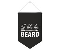 Yelolyio Bandiera da parete in tela con citazione ispiratrice I Like His Beard, I Like Her Butt Wall Art Hanging Banner Home Office Decor 25 x 38 cm Tela Banner Regali di inaugurazione della casa