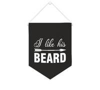 Yelolyio Bandiera da parete in tela con citazione ispiratrice I Like His Beard, I Like Her Butt Wall Art Hanging Banner Home Office Decor 25,4 x 30,5 cm Banner su tela Regali di inaugurazione della