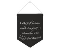 Yelolyio Bandiera da parete in tela con citazione ispiratrice I Will Speak Out in The Anguish of My Spirit, decorazione da parete per casa e ufficio, 25,4 x 30,5 cm, striscione in tela per
