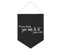 Yelolyio Bandiera da parete in tela con citazione ispiratrice "If You Think You Can Do It", striscione da appendere per casa e ufficio, 25,4 x 30,5 cm, regalo per l'inaugurazione della casa