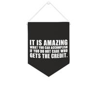 Yelolyio Bandiera da parete in tela con citazione ispiratrice It Is Amazing What You Can Accomplish If You Do Not Care Who Gets The Credit Wall Art Hanging Banner Home Office Decor 25,4 x 30,5 cm