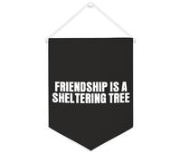 Yelolyio Bandiera da parete in tela con citazione ispiratrice L'amicizia è un rifugio albero Wall Art Hanging Banner Home Office Decor 30,5 x 40,6 cm banner in tela regali di inaugurazione della casa