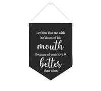 Yelolyio Bandiera da parete in tela con citazione ispiratrice Let Him Kiss Me with The Kisses of His Mouth Wall Art Hanging Banner Home Office Decor 25,4 x 30,5 cm banner in tela regali di