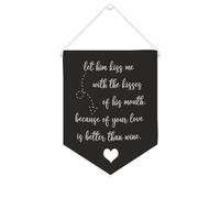 Yelolyio Bandiera da parete in tela con citazione ispiratrice Let Him Kiss Me with The Kisses of His Mouth Wall Art Hanging Banner Home Office Decor 25,4 x 30,5 cm banner in tela regali di