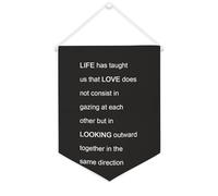 Yelolyio Bandiera da parete in tela con citazione ispiratrice Life has Taught Us That Love Does Not Consist in Wall Art Hanging Banner Home Office Decor 30,5 x 40,6 cm Banner su tela Regali di
