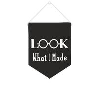 Yelolyio Bandiera da parete in tela con citazione ispiratrice Look What I Made Wall Art Hanging Banner Home Office Decor 25,4 x 30,5 cm Banner su tela Regali di inaugurazione della casa