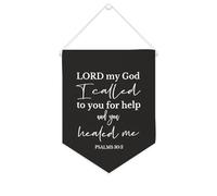 Yelolyio Bandiera da parete in tela con citazione ispiratrice Lord My God, I Callled to You for Help, decorazione da parete per casa e ufficio, 25,4 x 30,5 cm, striscione in tela per inaugurazione