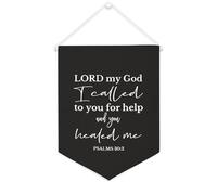 Yelolyio Bandiera da parete in tela con citazione ispiratrice Lord My God, I Callled to You for Help, decorazione da parete per casa e ufficio, 30,5 x 40,6 cm, striscione in tela per inaugurazione