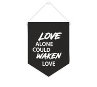 Yelolyio Bandiera da parete in tela con citazione ispiratrice Love Alone Could Waken Love Wall Art Hanging Banner Home Office Decor 25,4 x 30,5 cm banner in tela regali di inaugurazione della casa