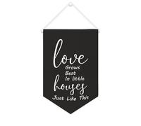 Yelolyio Bandiera da parete in tela con citazione ispiratrice Love Grows Best In Little Houses Just Like This Wall Art Hanging Banner Home Office Decor 25 x 38 cm Tela Banner Regali di inaugurazione