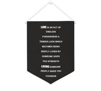 Yelolyio Bandiera da parete in tela con citazione ispiratrice Love Is An Act of Endless Forgiveness A Tender Look Wall Art Hanging Banner Home Office Decor 30,5 x 40,6 cm Tela Banner Regali di