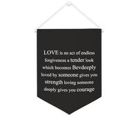 Yelolyio Bandiera da parete in tela con citazione ispiratrice Love Is An Act of Endless Forgiveness A Tender Look Wall Art Hanging Banner Home Office Decor 30,5 x 40,6 cm Tela Banner Regali di
