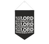 Yelolyio Bandiera da parete in tela con citazione ispiratrice May The LORD Bless You And Protect You, striscione da appendere per casa e ufficio, 25 x 38 cm, regalo per l'inaugurazione della casa