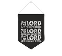 Yelolyio Bandiera da parete in tela con citazione ispiratrice May The LORD Bless You And Protect You, striscione da appendere per casa e ufficio, 25,4 x 30,5 cm, regalo per inaugurazione della casa