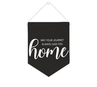 Yelolyio Bandiera da parete in tela con citazione ispiratrice May Your Journey Always Lead You Home Wall Art Hanging Banner Home Home Decorazione per ufficio 25,4 x 30,5 cm Banner in tela Regali di