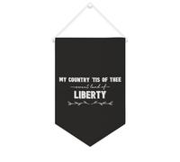 Yelolyio Bandiera da parete in tela con citazione ispiratrice My Country Tis of Thee Sweet Land of Liberty Wall Art Hanging Banner Home Office Decor 25 x 38 cm tela banner regali di inaugurazione