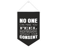 Yelolyio Bandiera da parete in tela con citazione ispiratrice "No One Can Make You Feel Inferior Without Your consens", decorazione da parete per casa e ufficio, 25,4 x 38,1 cm, in tela, regalo per