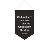 Yelolyio Bandiera da parete in tela con citazione ispiratrice Oh,how I Love Your Law! It Is My Meditation All The Day Wall Art Hanging Banner Home Office Decor 25 x 38 cm Tela Banner Regali di