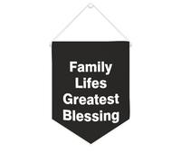 Yelolyio Bandiera da parete in tela con citazione ispiratrice per la vita della famiglia e la più grande benedizione da appendere striscione per casa ufficio decorazione 25,4 x 30,5 cm tela banner