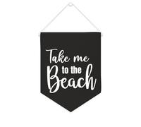 Yelolyio Bandiera da parete in tela con citazione ispiratrice Take Me to The Beach Wall Art Hanging Banner Home Office Decor 25,4 x 30,5 cm Banner su tela Regali di inaugurazione della casa