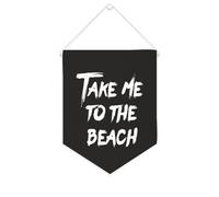Yelolyio Bandiera da parete in tela con citazione ispiratrice Take Me to The Beach Wall Art Hanging Banner Home Office Decor 25,4 x 30,5 cm Banner su tela Regali di inaugurazione della casa
