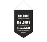 Yelolyio Bandiera da parete in tela con citazione ispiratrice The LORD Is in His Holy Temple Wall Art Hanging Banner Home Office Decor 25 x 38 cm tela banner regali di inaugurazione della casa