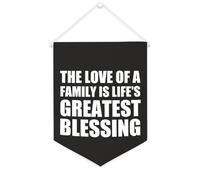 Yelolyio Bandiera da parete in tela con citazione ispiratrice "The Love of A Family Is Life's Greatest Blessing", decorazione da parete per casa e ufficio, 30,5 x 40,6 cm, regalo per l'inaugurazione
